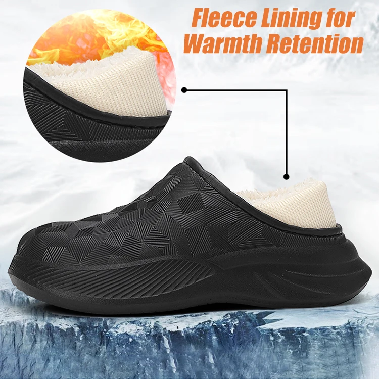 New Fashion Cotton Slippers Men Winter Warm Waterproof Garden Shoes Indoor Home Soft Sole Non-slip Cotton Shoes for Women