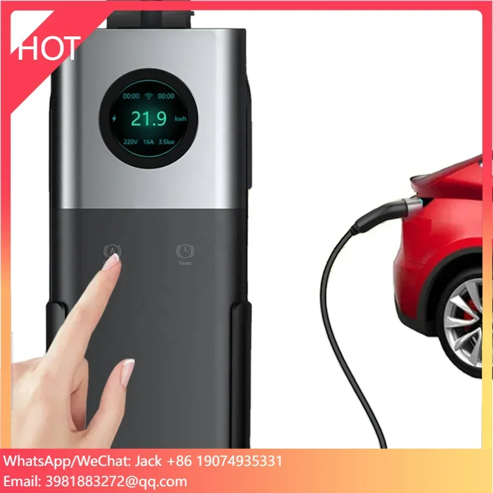 

Portable EV Charger 22kw Solar EV Mobile Charger 22kw 32a Wallbox AC App Control EV Fast Portable Charger For Electric Car