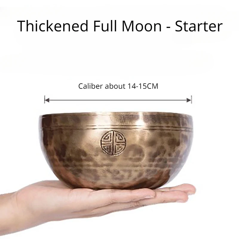 Full Moon Nepal Singing Bowl strumenti a percussione fatti a mano campane tibetane campane tibetane massaggio di meditazione accessorio per la consapevolezza dello Yoga