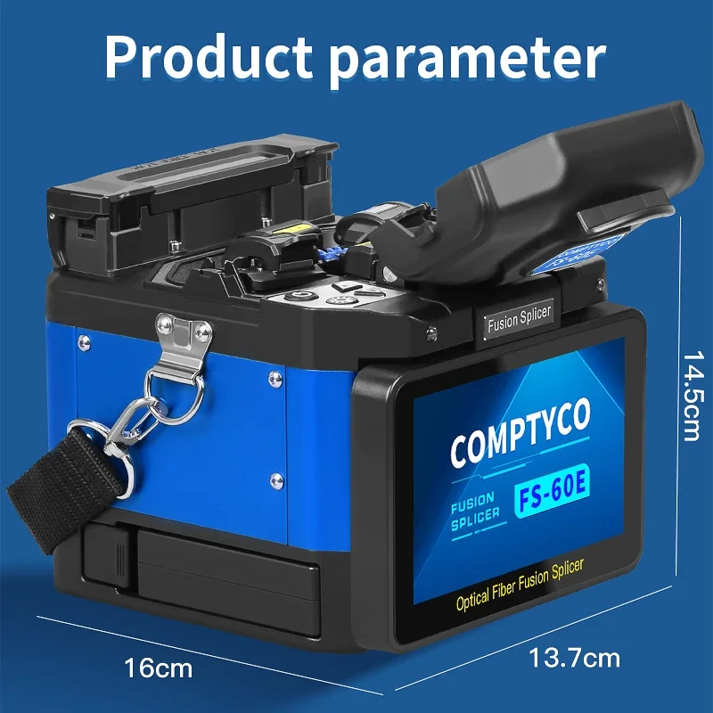 COMPTYCO Neu verbesserte FS-60E Fiber Fusion Splicer Maschine 6 Motoren mit Touchscreen OPM VFL 10 Sprachen Schnellschweißgerät