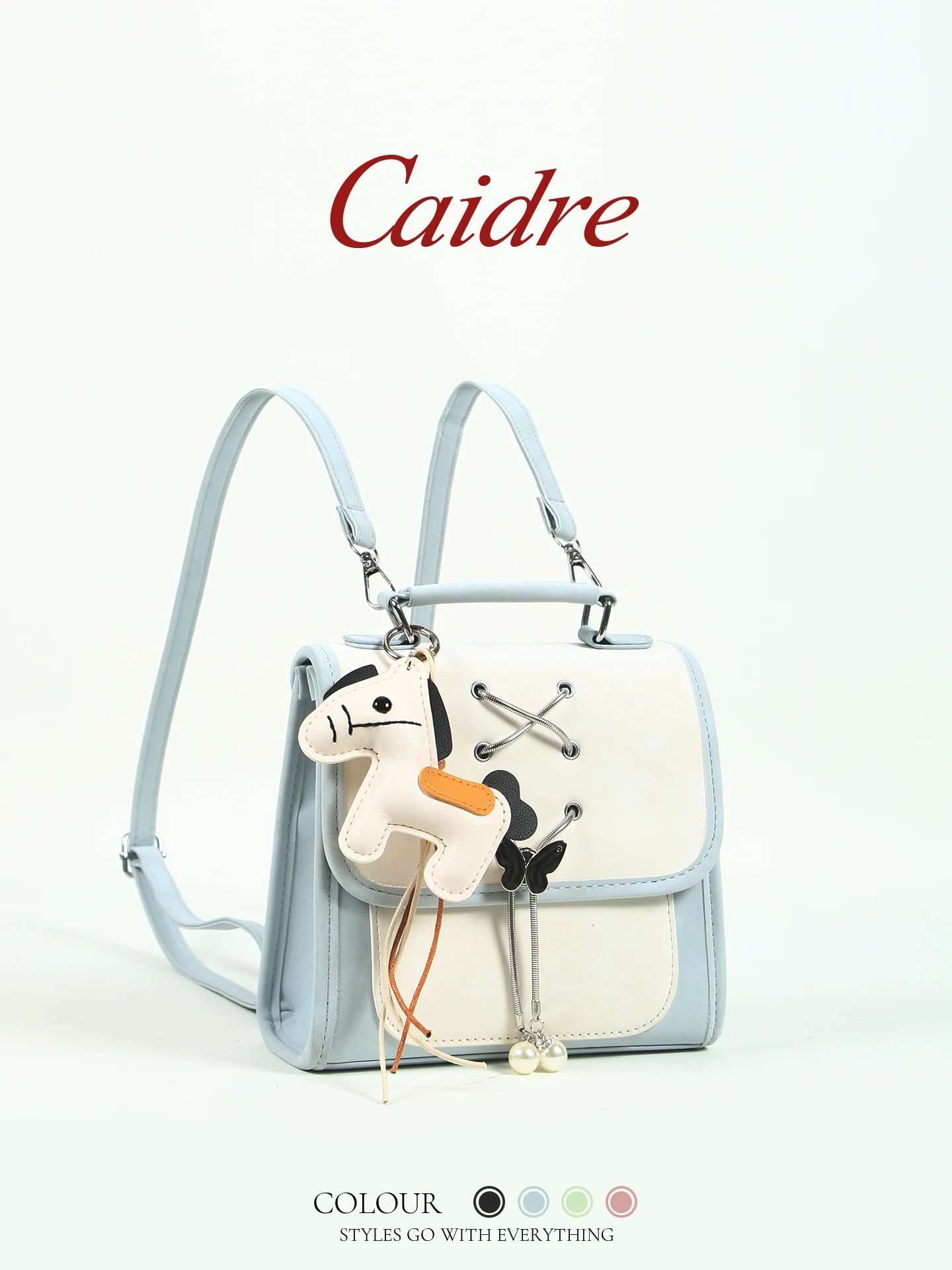 

Caidre Lightweight Commuter Backpack Birthday Gift for Girlfriend Student Bookbag Korean Style Magnetic Buckle Soft Handle
