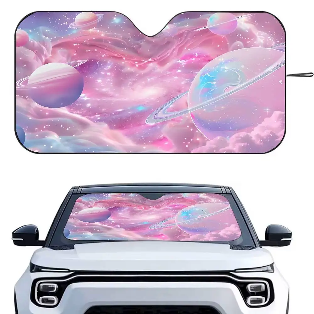 

1PC pink Galaxy Car SunShade Parasol Car Windshield Sun Shade UV Protection and Interior Cooler