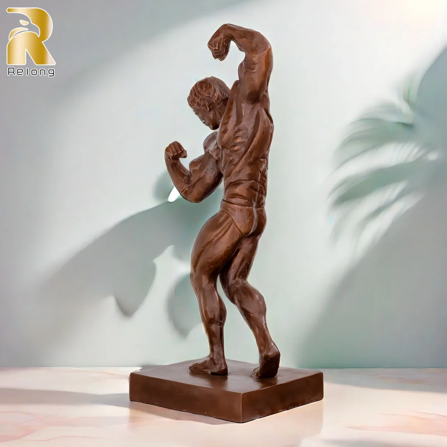 Large Bronze Muscular Man Statue Bronze Western Male Body Builder Art Sculpture Famous Muscle man Statues For Decor Craft Gifts