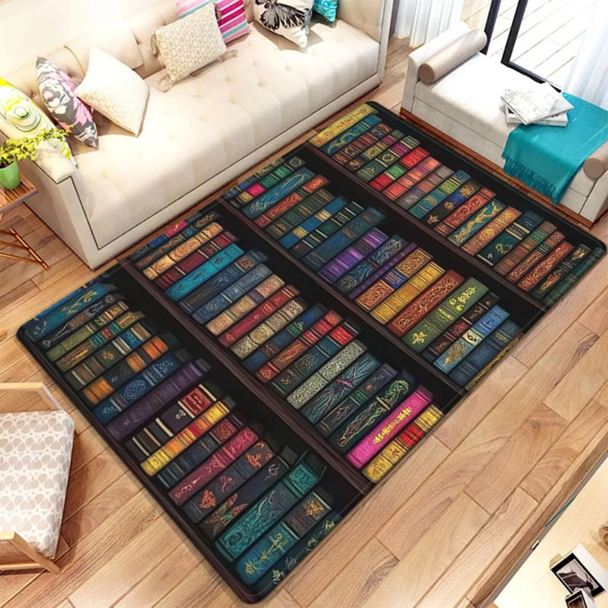Luxury Decorative Bookshelf Storage Unit Reading Room Library Shelf Faux Book Spine Display Furniture for Home Decor