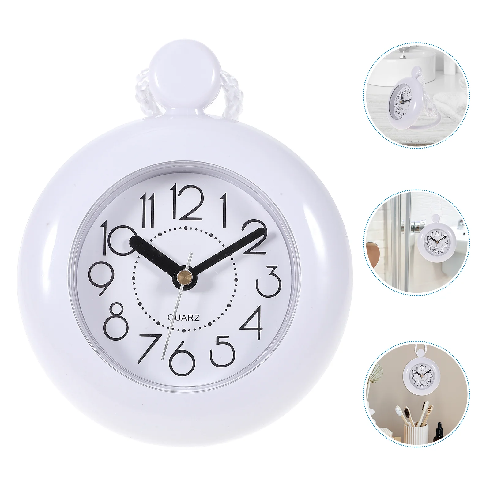 

Digital Alarm Clock Bathroom Waterproof Wall Adorn Vintage Hanging White Office