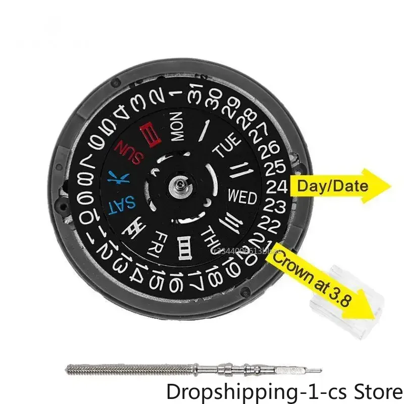 Original Nh36a Crown At 3.8 Nh36 With Date Day Week Self-winding Automatic Movement For Watch Skx007 Mod Replacement Part