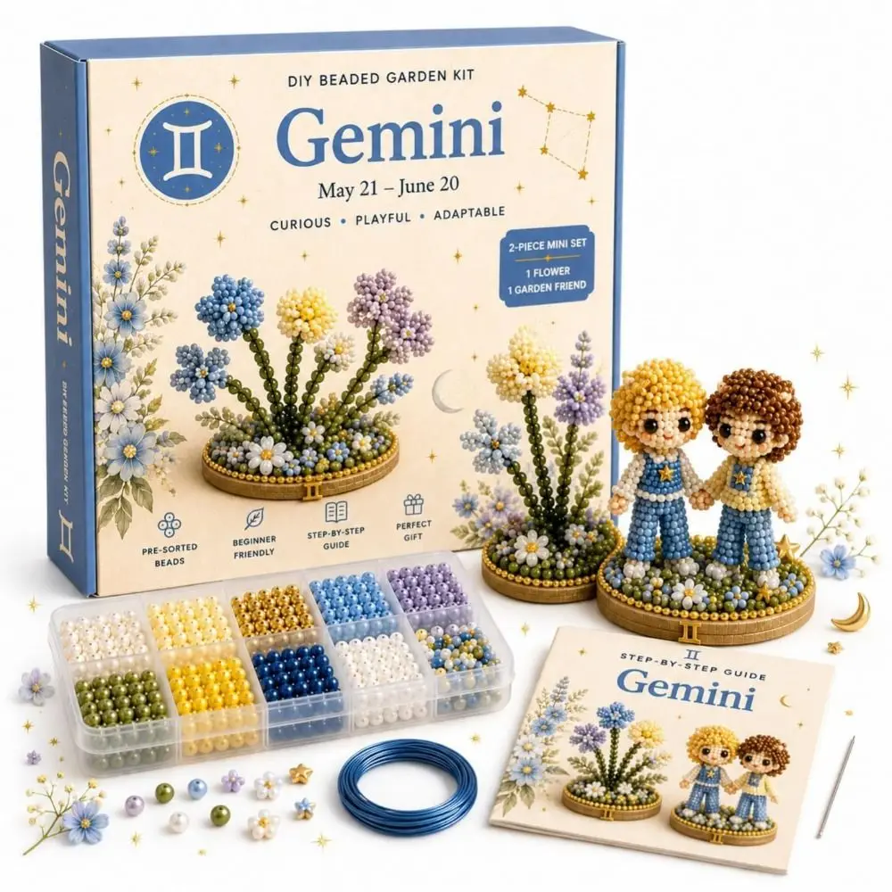 Mini Size 3D Bead Kit Colorful Beads Interactive Assembly Bead Embroidery Set Hand Embroidery Beadwork Crafts Kit For Adults