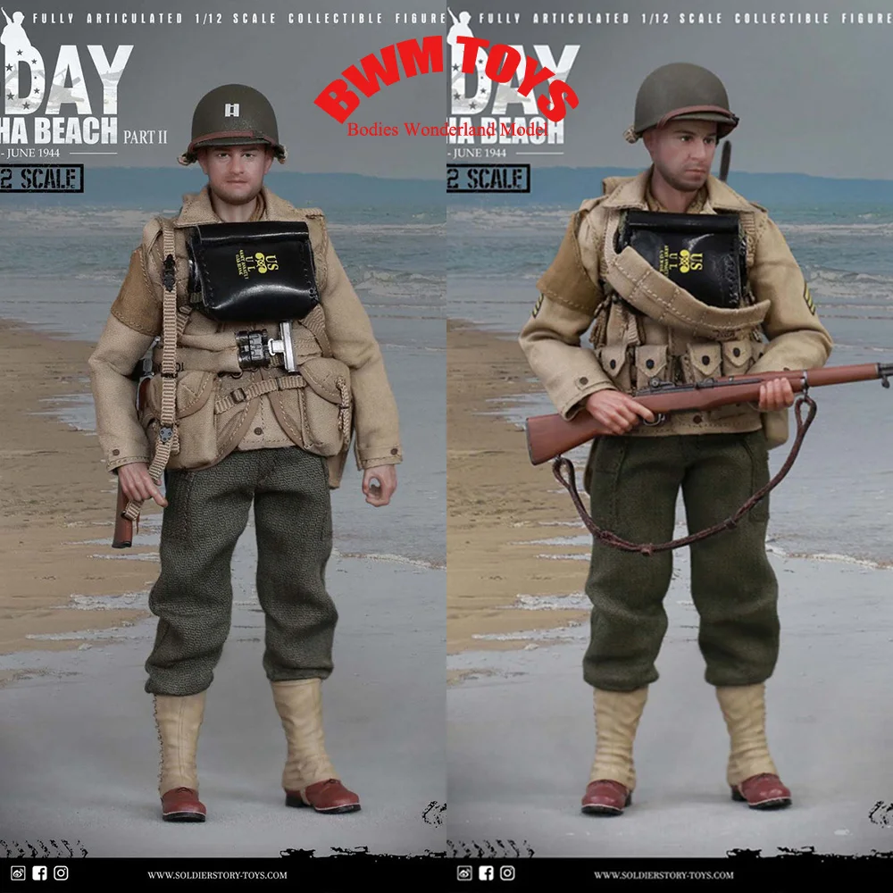 In Stock 1/12 SOLDIER STORY SSM004 SSM005 WWII US. 2nd Ranger Battalion Captain/Sergeant 15cm Male Mini Solider Action Figure