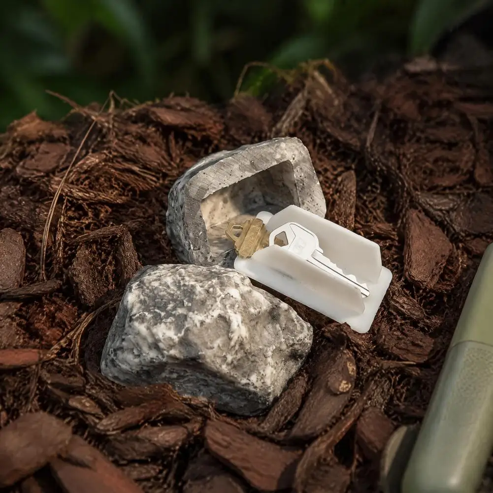 Hidden Spare Key Container Waterproof Hidden Key Holder Rock Realistic Outdoor Spare Key Hiding Spot Durable Fake for Garden
