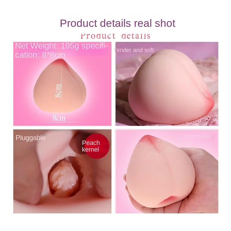 Peach Shape Male Masturbator Breasts Vagina Human Simulation Silicone Artificial Sex Toys Products Pussy for Adult Pocket Pussy