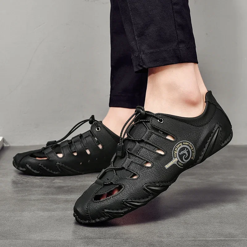 Breathable Men Loafers Summer Men shoes Leather Handmade Moccasins Men's Sneakers Outdoor Men Driving Shoes
