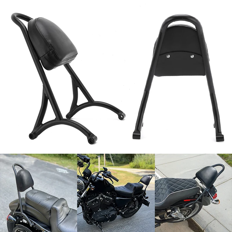 

Motorcycle Accessories Black Passenger Backrest Rear Sissy Bar Pad For Harley Sportster XL883 1200 X48 2004-2023