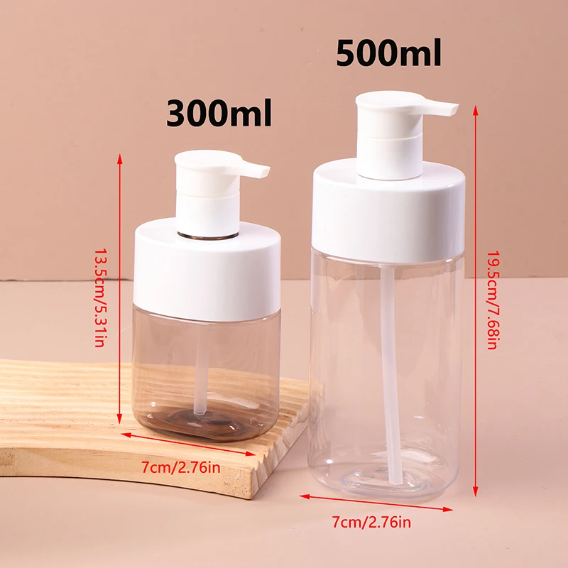 리필 가능한 빈 병 사각 비누 디펜서, 핸드 비누, 리퀴드 로션, 샴푸 컨디셔너 용기, 300 ml, 500ml