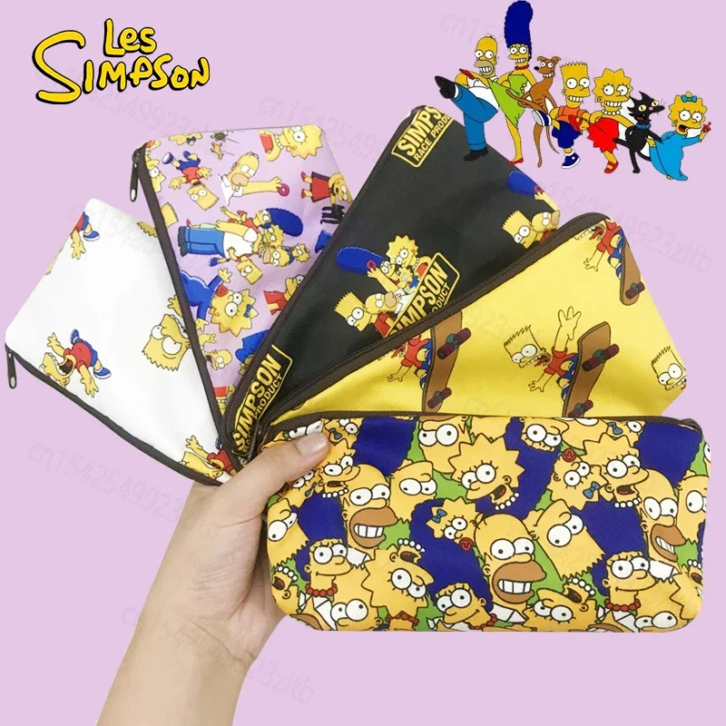 

Cute Simpson Pencil Case Large Capacity Portable Cartoon Student Eyewear Bag Stationery Waterproof Personality Men and Women