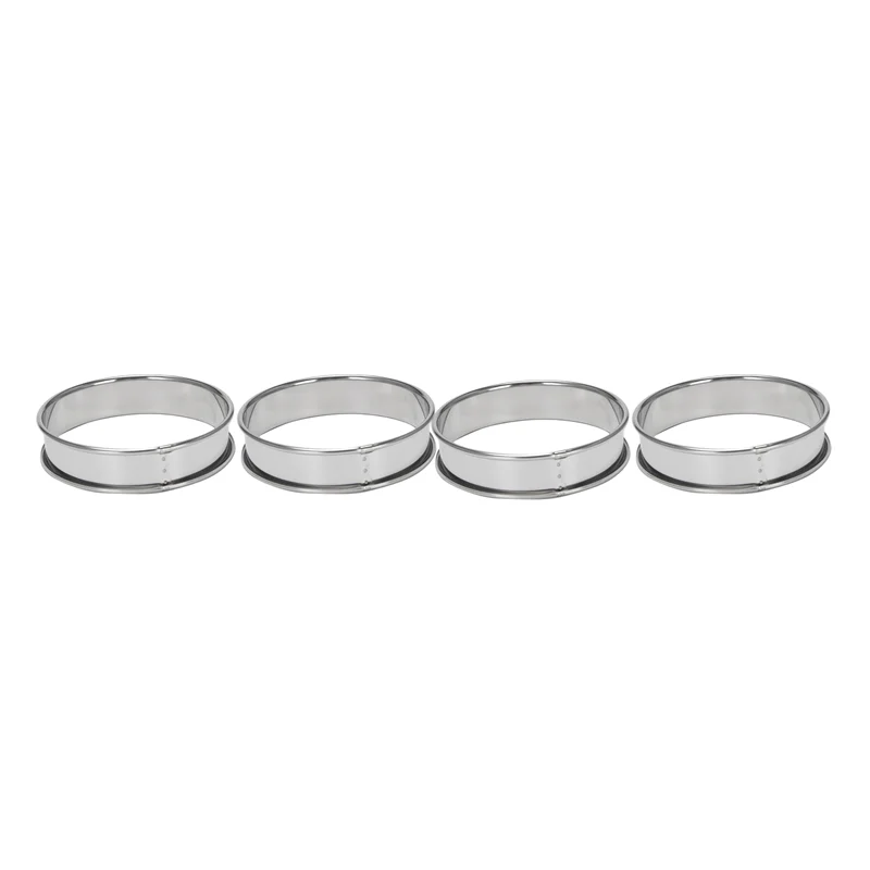 

【Must-Haves】4Inch Muffin Rings Crumpet Rings, Set Of 100 Stainless Steel Muffin Rings Molds Double Rolled Tart Rings Round Tart