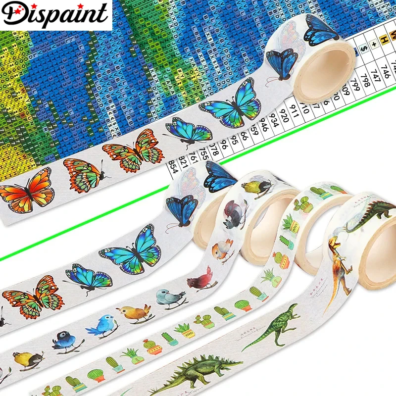 Dispaint Cartoon DIY Diamonds Painting Dustproof Tape Adhesive Edges Sticker Tools Accessories Art Sketch Masking Anti-dirty