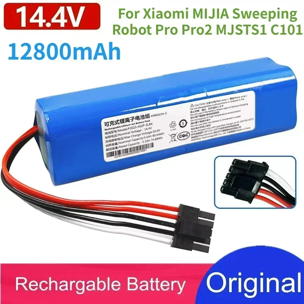 100% New 14.4V 12800mAh Li-ion Battery D099-4S2P For Xiaomi Mi Robot Vacuum-Mop 2 Pro MJST1SHW MJSTS Battery Accessories Parts