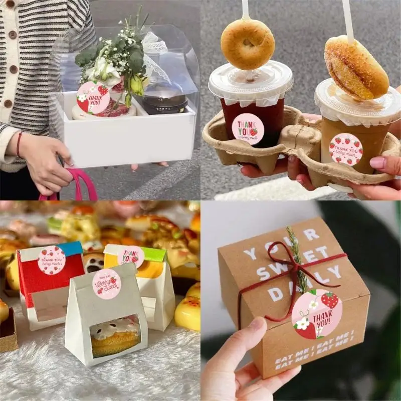 500pcs Strawberry Label You Label Thanks Your Sticker Sceding Label pour l'emballage