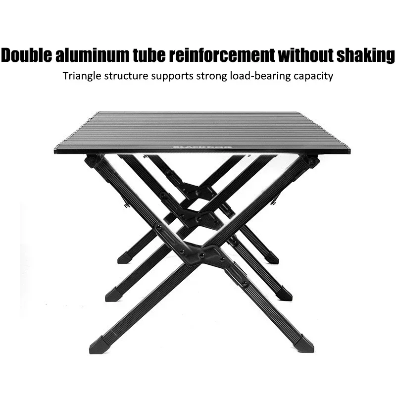 BLACK DOG Folding Tables Lightweight Roll Black Cube Picnic Table  Comping Portable Camping Large 120cmMesa Rectangular Aluminum