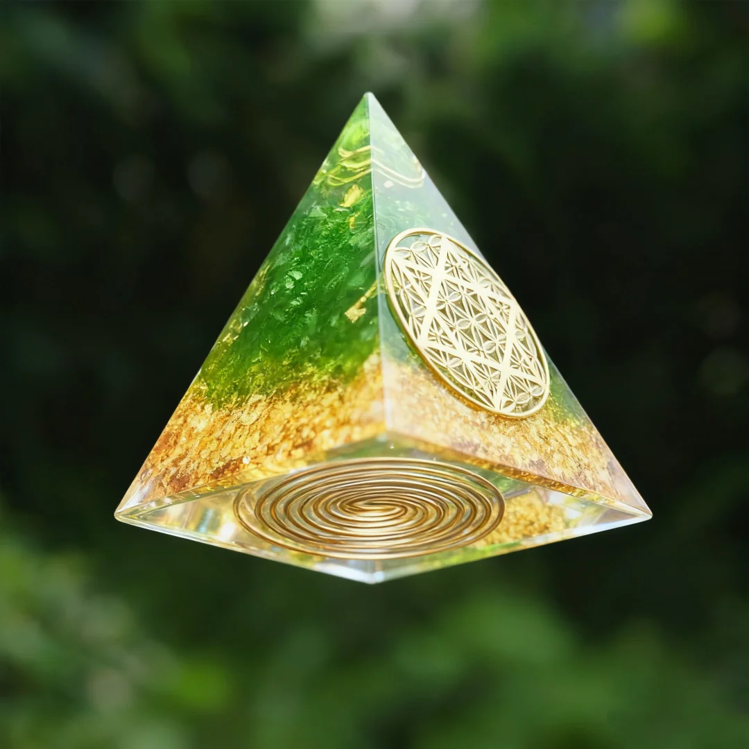 1 Stück Orgonit-Pyramidenstein, natürlicher Kristall-Edelstein, Pyramidenornamente für das Heimbüro, Desktop-Dekoration – Detail 3