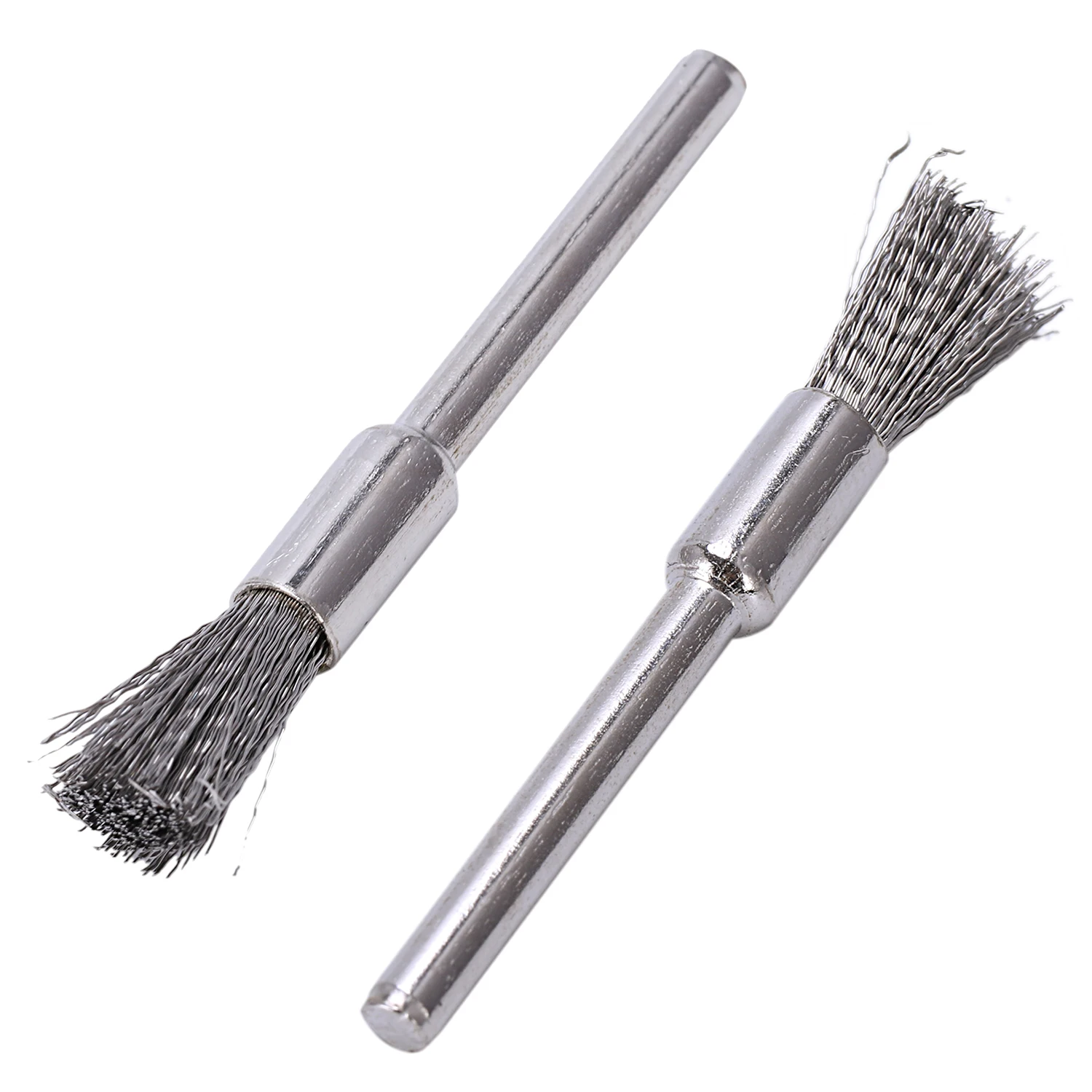 AS53-10 pc Stainless Steel 1/4 inch (6mm) Pen Wire Brush #532 with 1/8 inch (3mm) Shank for and Compatible Rotary