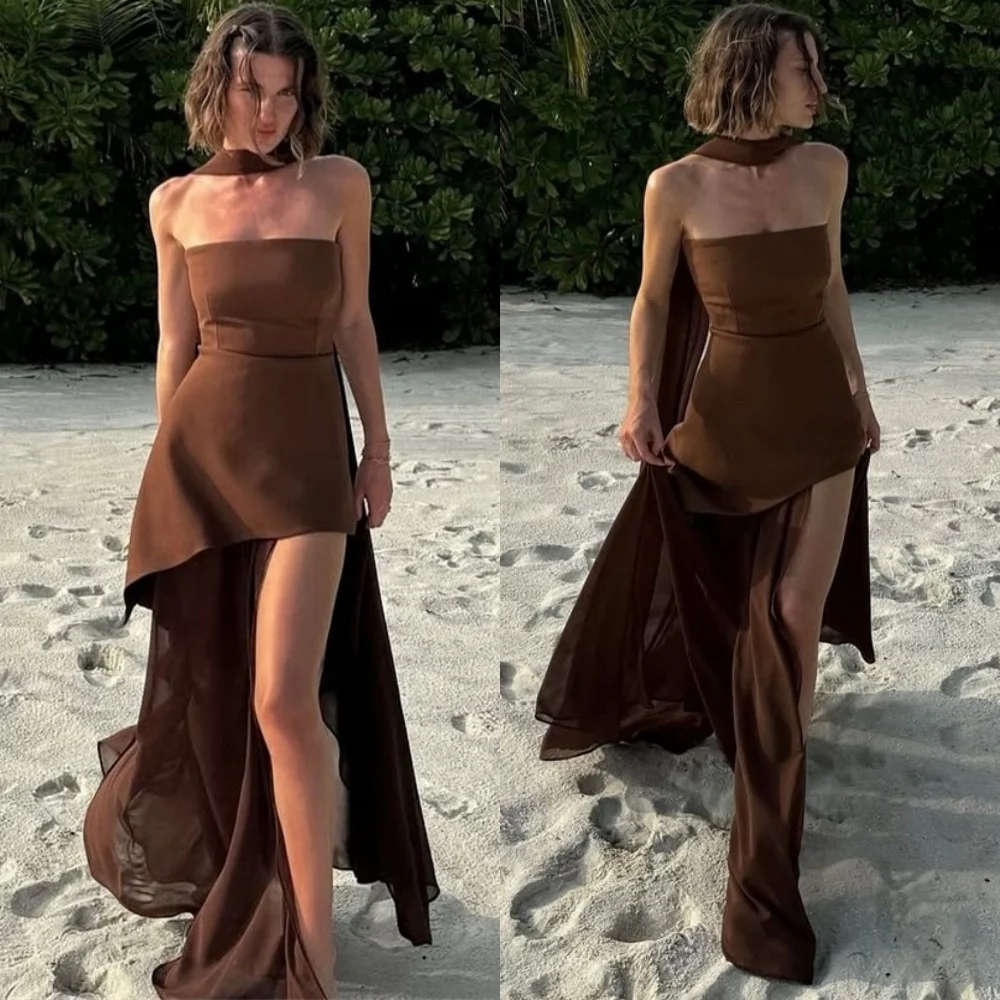 

Customized High Quality Jersey Evening Dress Exquisite Strapless Sleeveless Celebrity Gowns Luxury Special Occasion Gowns