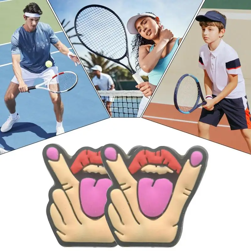 Tennis Dampener 2PCS Cute Tennis Shock Absorber Soft Silicone Tennis Vibrastop Dampener Tennis Racket Accessories Make A Big Hit