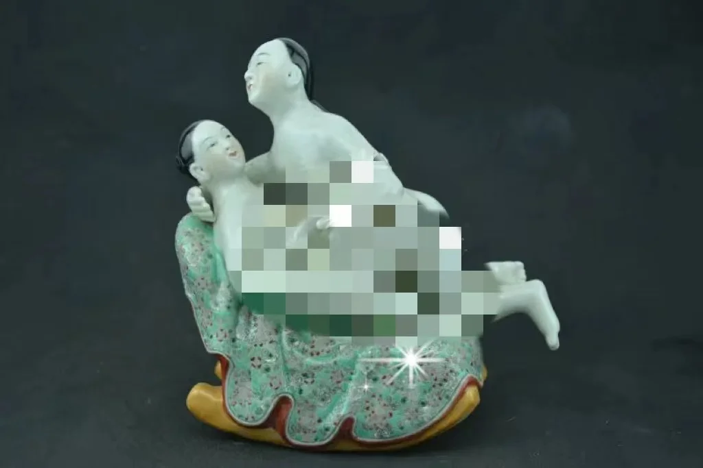 Rare Old Chinese porcelain statue,Oriental body art,Love,#57,Hand-painted crafts,Decoration,collection&Adornment