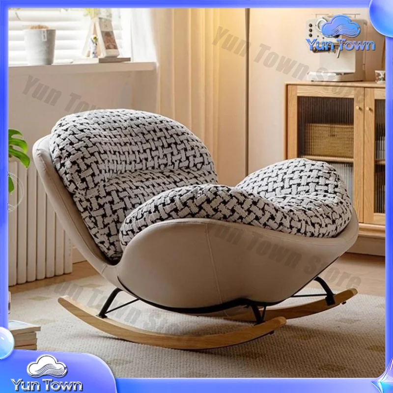 Simple Recliner Wooden Chair Accent Nordic Cheap Bedroom Rocking Living Room Chairs Designer Comfy Fotele Do Salonu Furniture