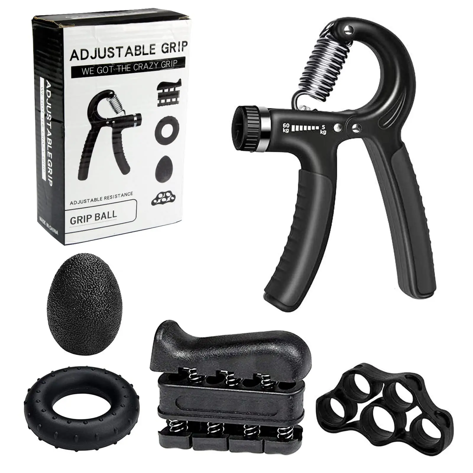 

Adjustable grip set five-finger tension exerciser wrist trainer fitness