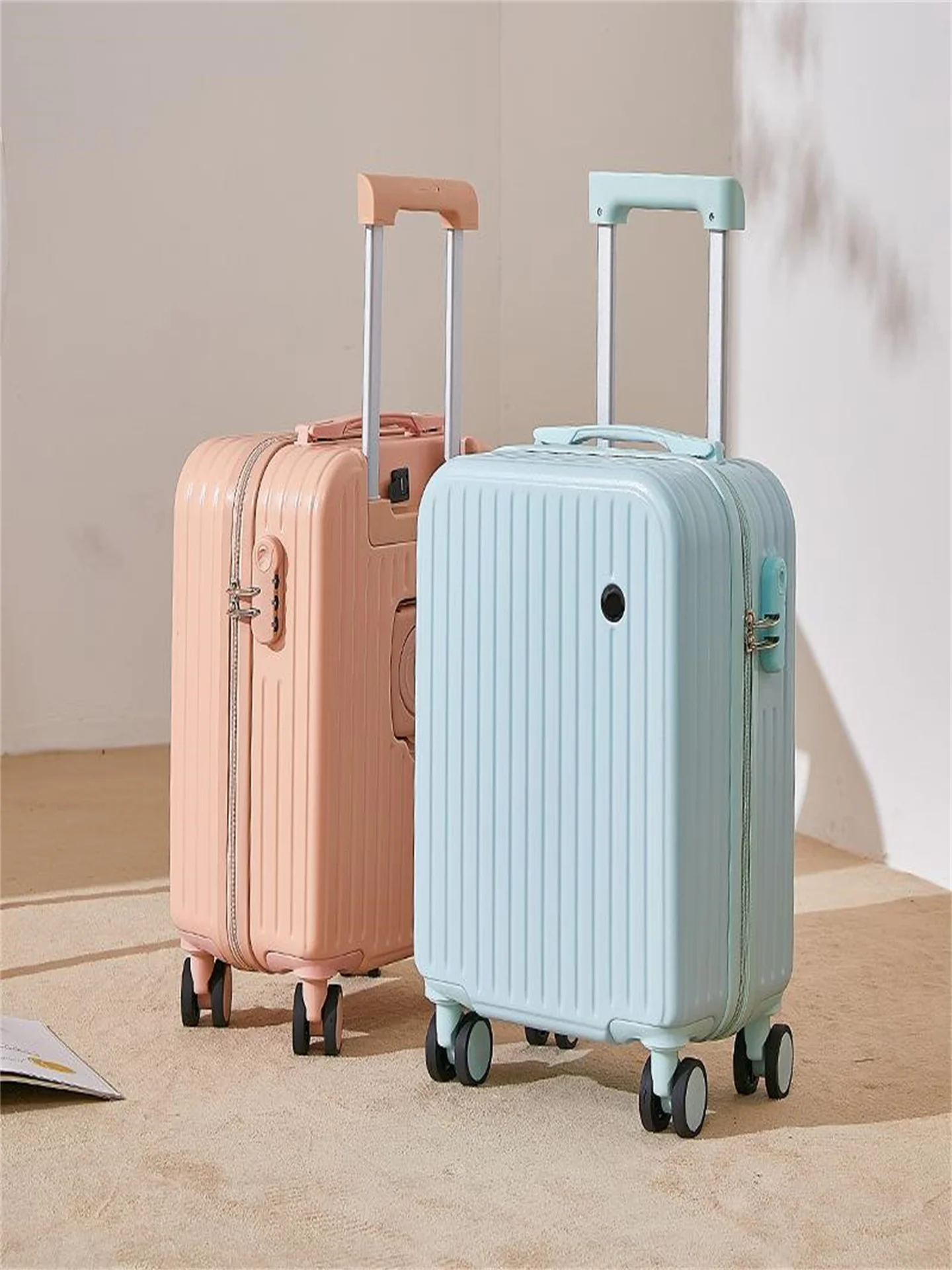 durable-luggage-18-inch-checkpoint-approved-suitcase-thickened-password-lock-men-women-carry-on-bag-retractable-handle-spinne