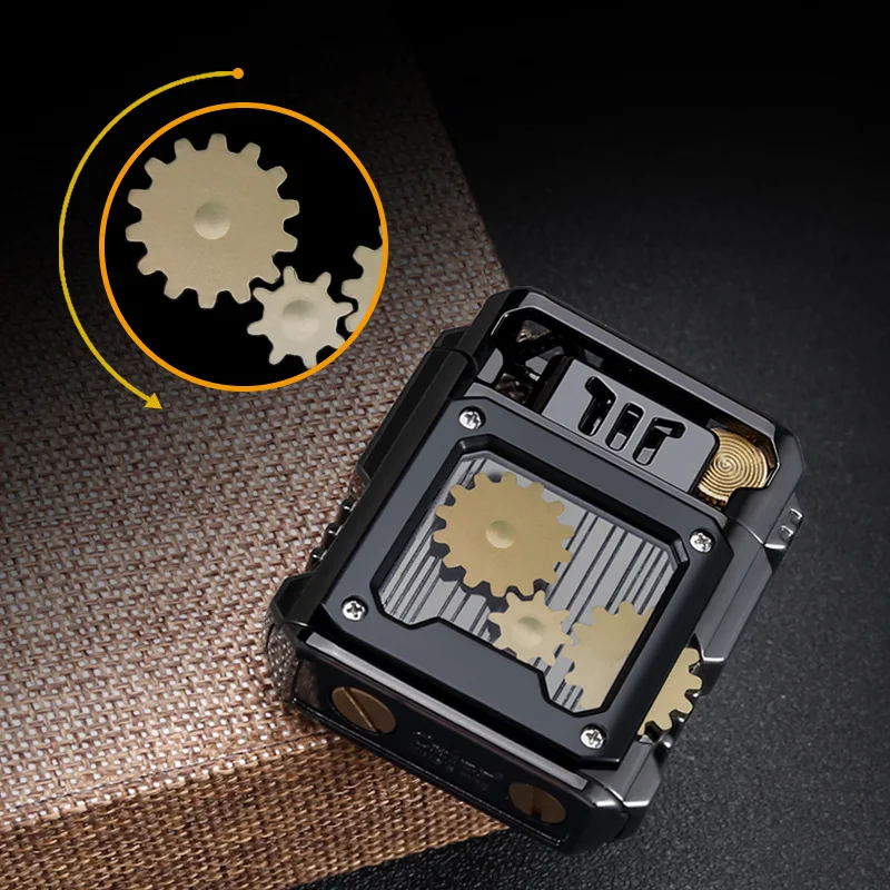 

Chief Creative Metal Kerosiene Lighter with Gear Linkage Double Wick Windproof Unique Pressure Relief Design Smoking Lighter