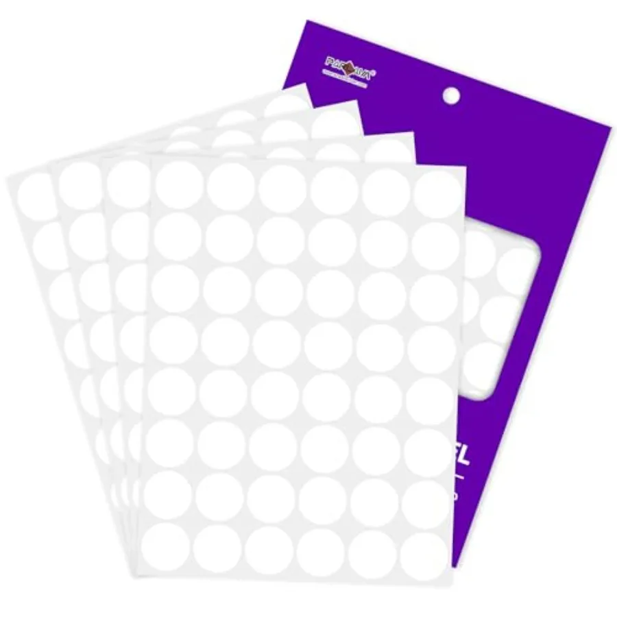 

1 inch Round White Dot Sticker 720PCS Permanent Adhesive Color Code Circle Sticker Labels for Office Classroom Garage Sale