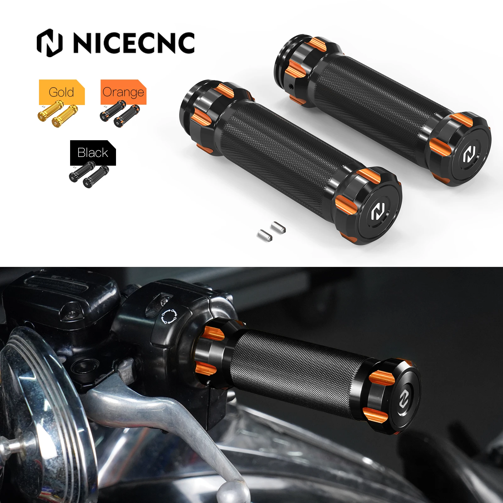 NICECNC Handlebar Grips For Harley Road King	FLHR 2008-2022 Special FLHRXS 2017-2022 Street Glide FLHX 2008-2022 Ultra Limited