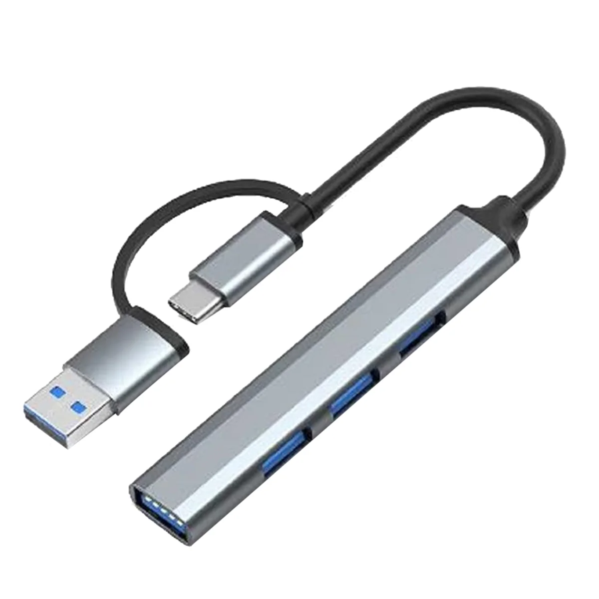 4 in 1 USB 3.0 Hub Type C to USB 3.0x1 + USB 2.0x3 Lightweight - 5Gbps Data Transfer for Windows for Notebooks,