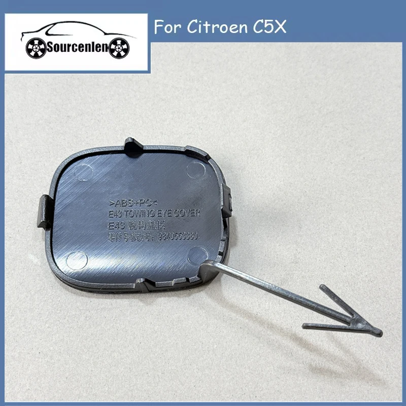 For Citroen C5X Front Rear Bumper Trailer Covers Sliding Door Tow Hitch Trim Plate Cover YL01858780 9839721280 9840553380