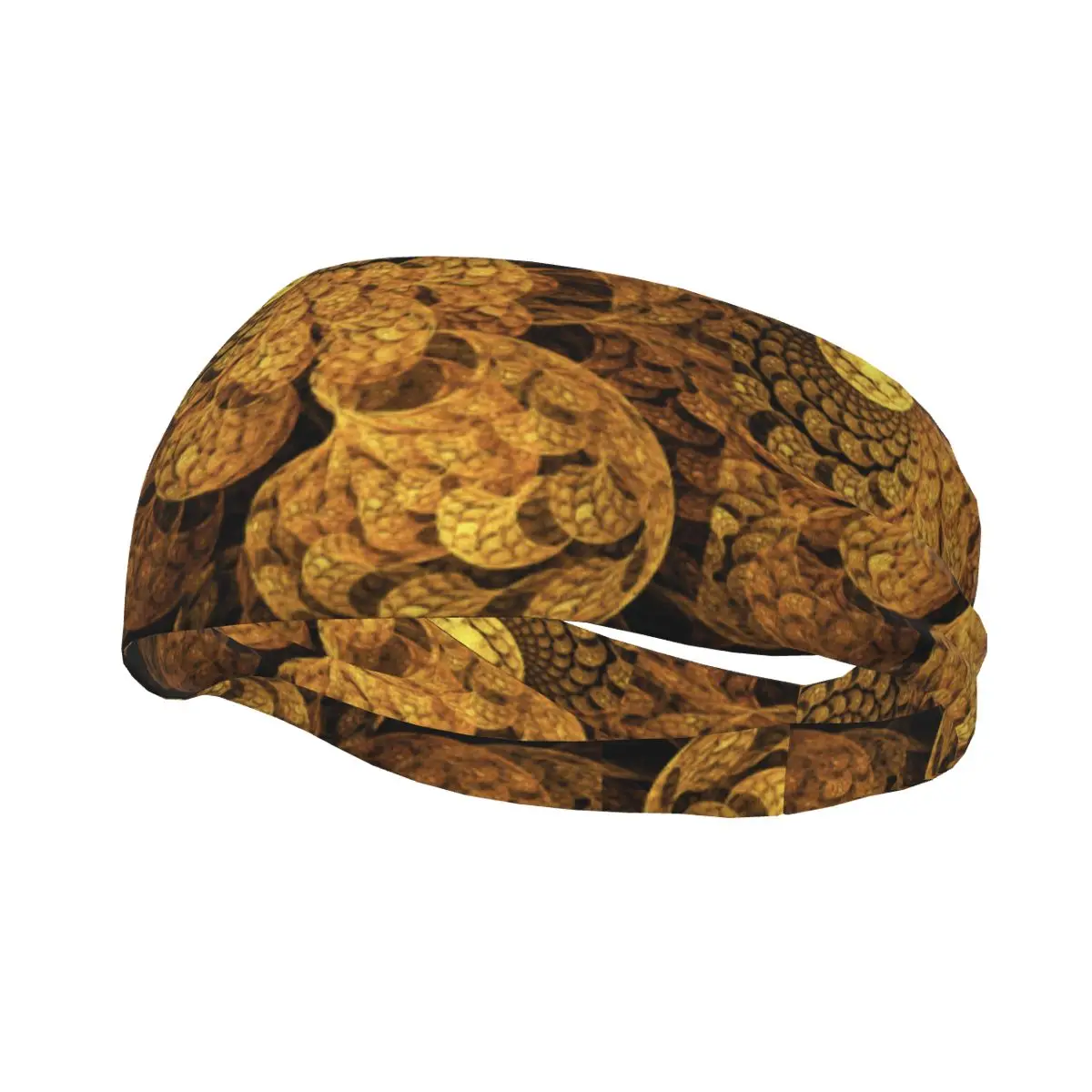 

Headband Sports Yoga Fitness Stretch Sweatband Hair Band Elasticity Headband Abstract Gold Fractal