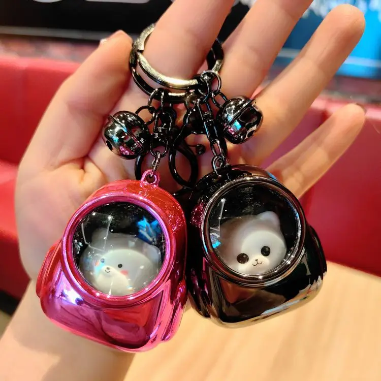 Saco bonito do urso Pequeno Night Light Chaveiros, Kawaii Pendurar Web Celebrity Chaveiro, Corrente chave leve