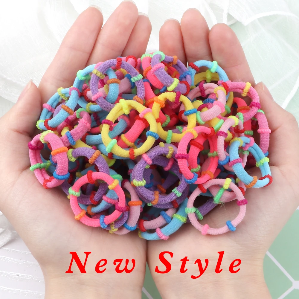 20/50/100pcs/Set Girls Hair Band Colorful Basic Simple Headband High Elastic Hair Accessories Cute Ponytail Holder Gift for Kids