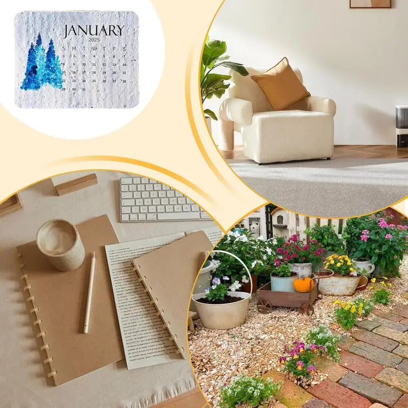 2025 تقويم قابل للطي لمدة 12 شهرًا، تقويم منزلي، تقويم يومي، تقويم إبداعي جمالي للمدرسة المنزلية