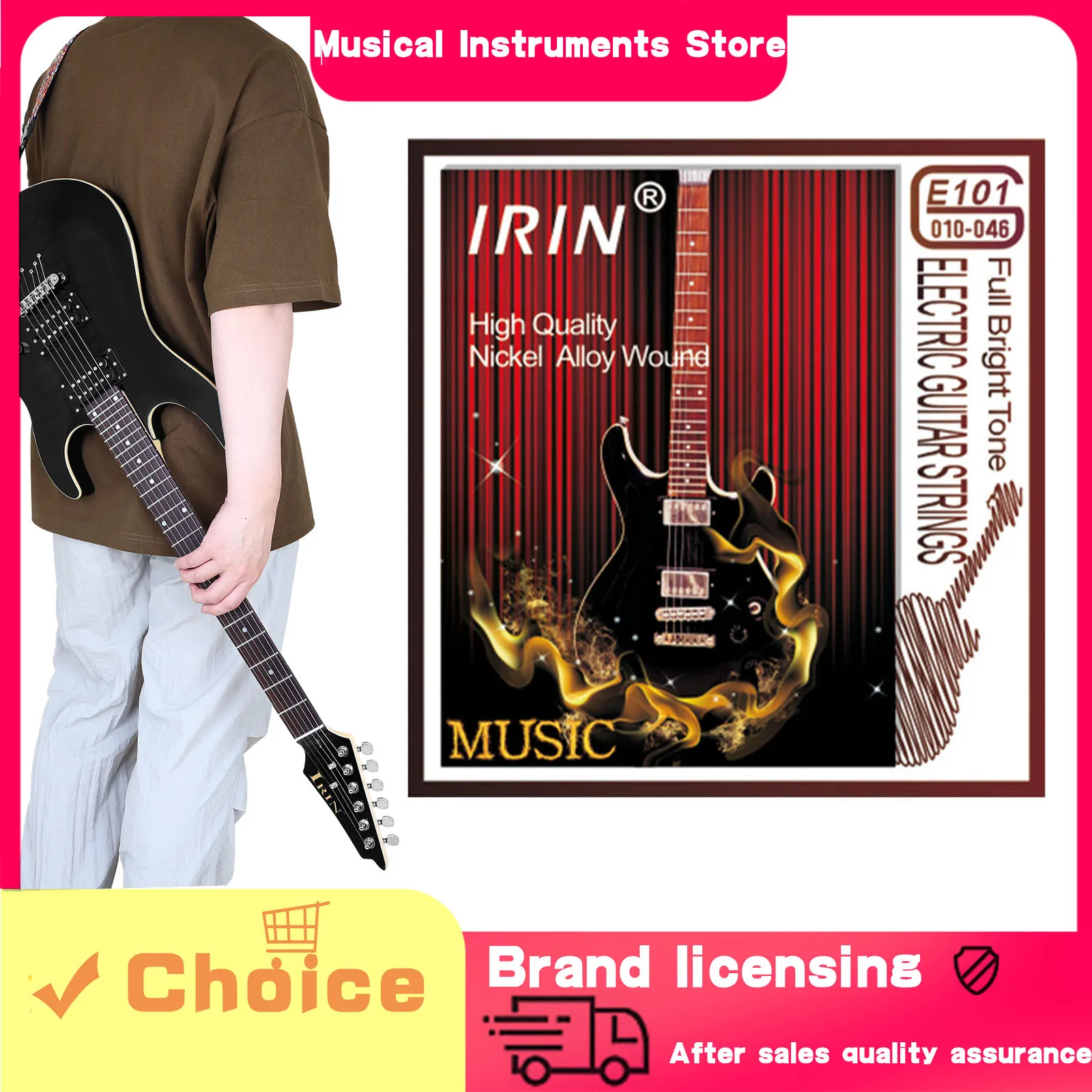 IRIN Electric Guitar String Nickel Alloy Silver E101 Electric Guitar Premium Replacement Parts Metal Rock Performance Ues