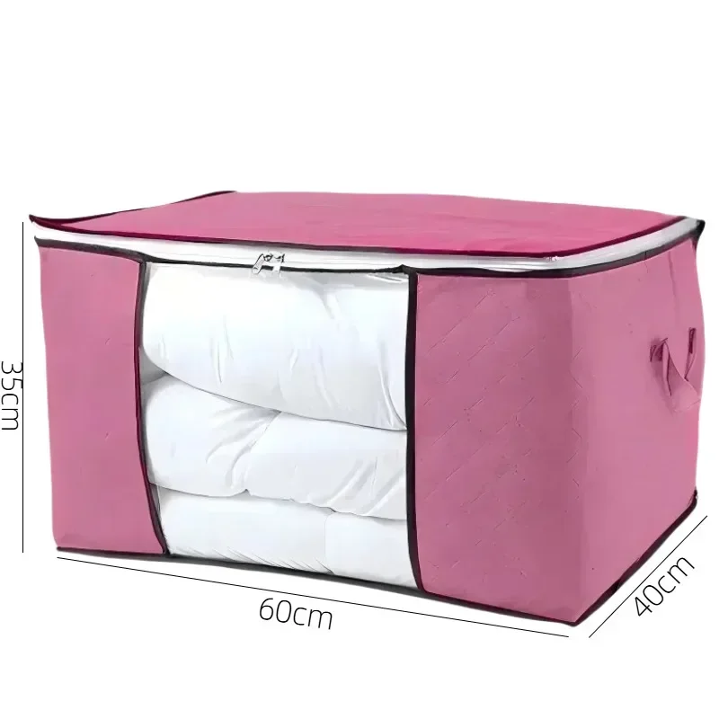 حقيبة تخزين بمقبض كبير جدًا - حقيبة تنظيم الملابس واللحاف المحمولة مع نافذة، مادة بوليستر متينة، مناسبة لـ