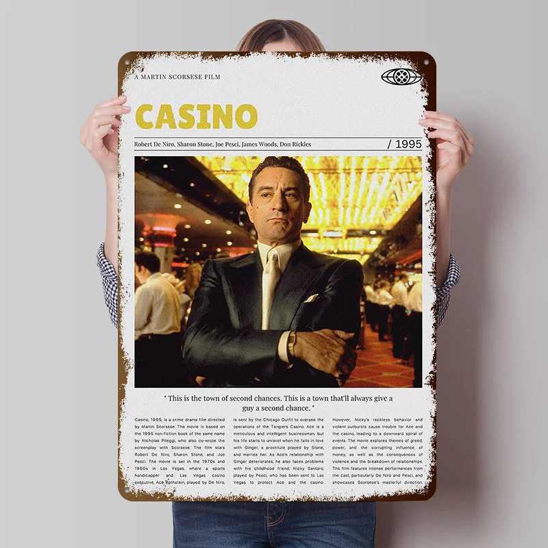 Casino-Film Metallposter Individualisierte Wandkunst Retro Vintage Blechschilder für Spielzimmer-Dekoration Gemütliche Innenausstattung