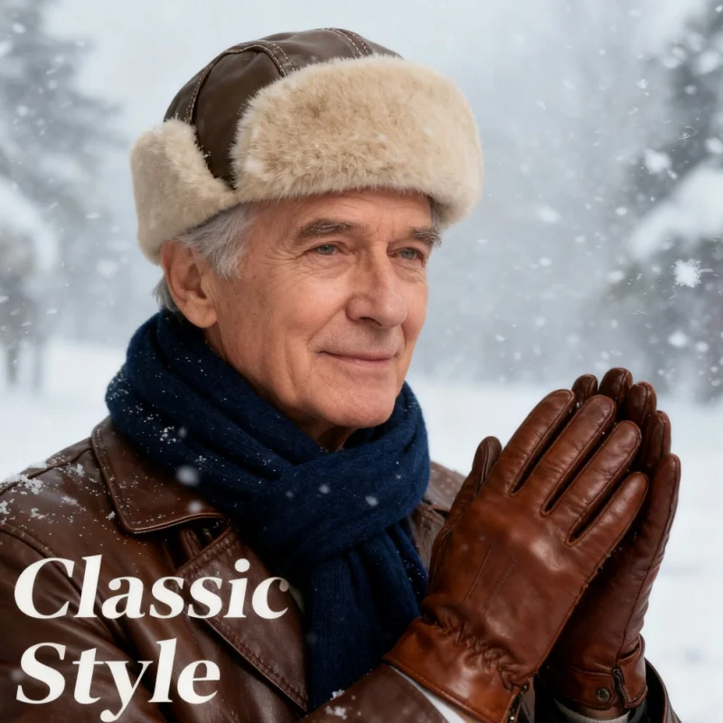 Winter Extreme Warm Pilot Hat for Men & Women PU Windproof Shell Thick Faux Rabbit Fur Lining Long Ear Flaps for Cold Weather