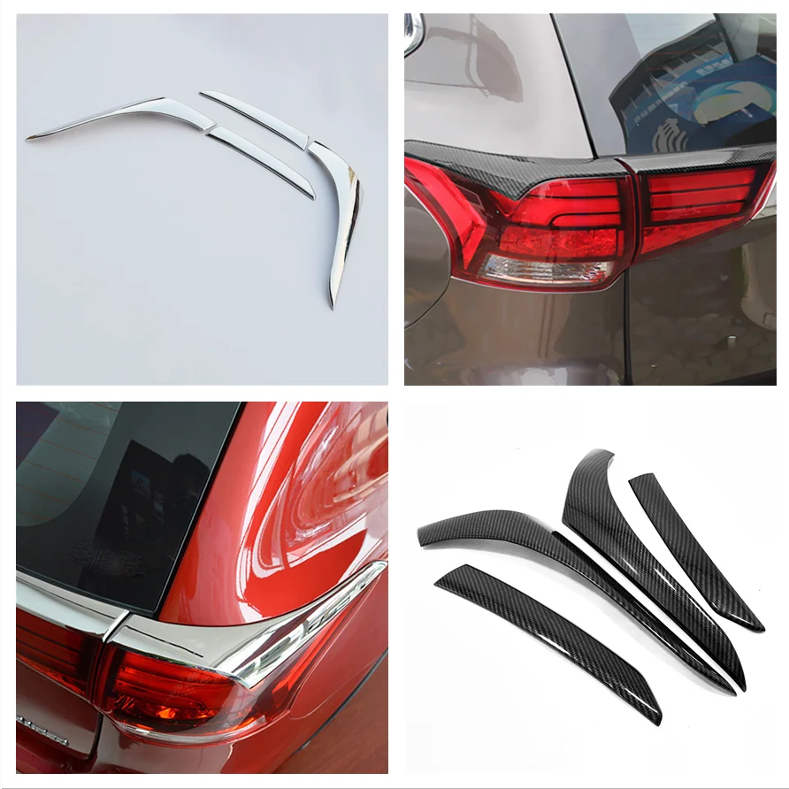 

For Mitsubishi Outlander 2016-2019 -2021 Accessories Rear Tail Lights Lamps Eyelid Eyebrow Stripes Cover Trim