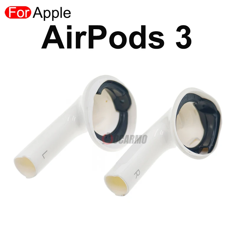 Aocarmo For Apple AirPods 3 Earphone Bottom Shell Case Housing With Top Mesh Net Black Plastic Ring Repair Replacement Part