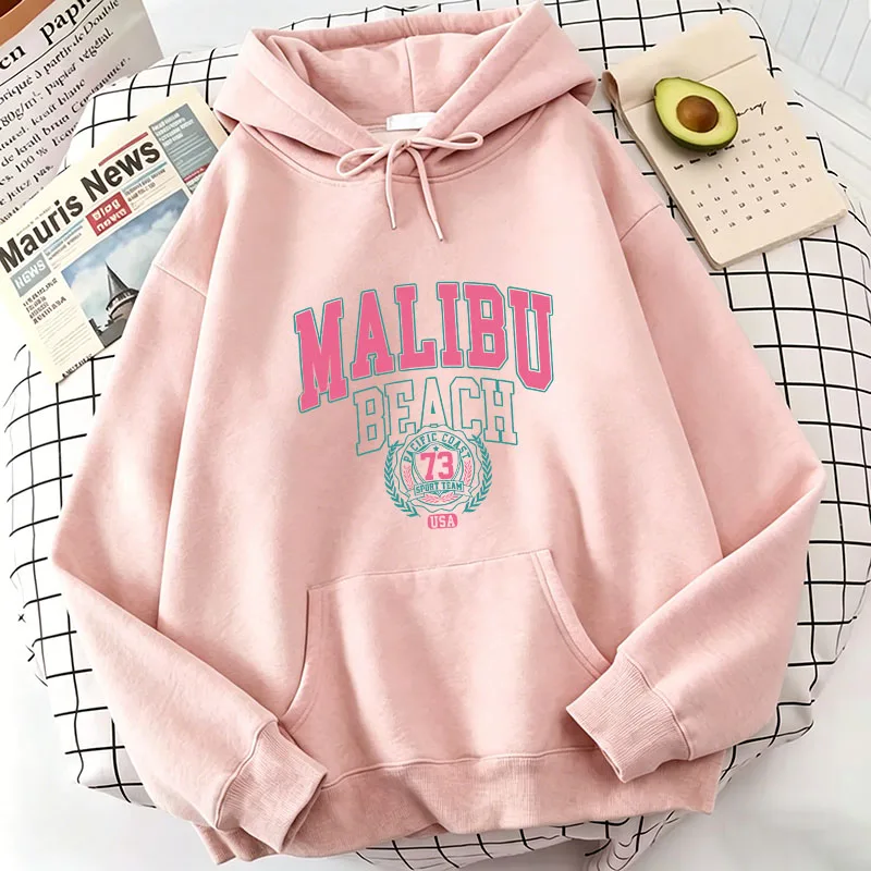 

Fashion Vintage Malibu Beach Print Hoodies Casual Hoodies Sweatshirts Men Women Tops Spring Autumn Winter Clothes