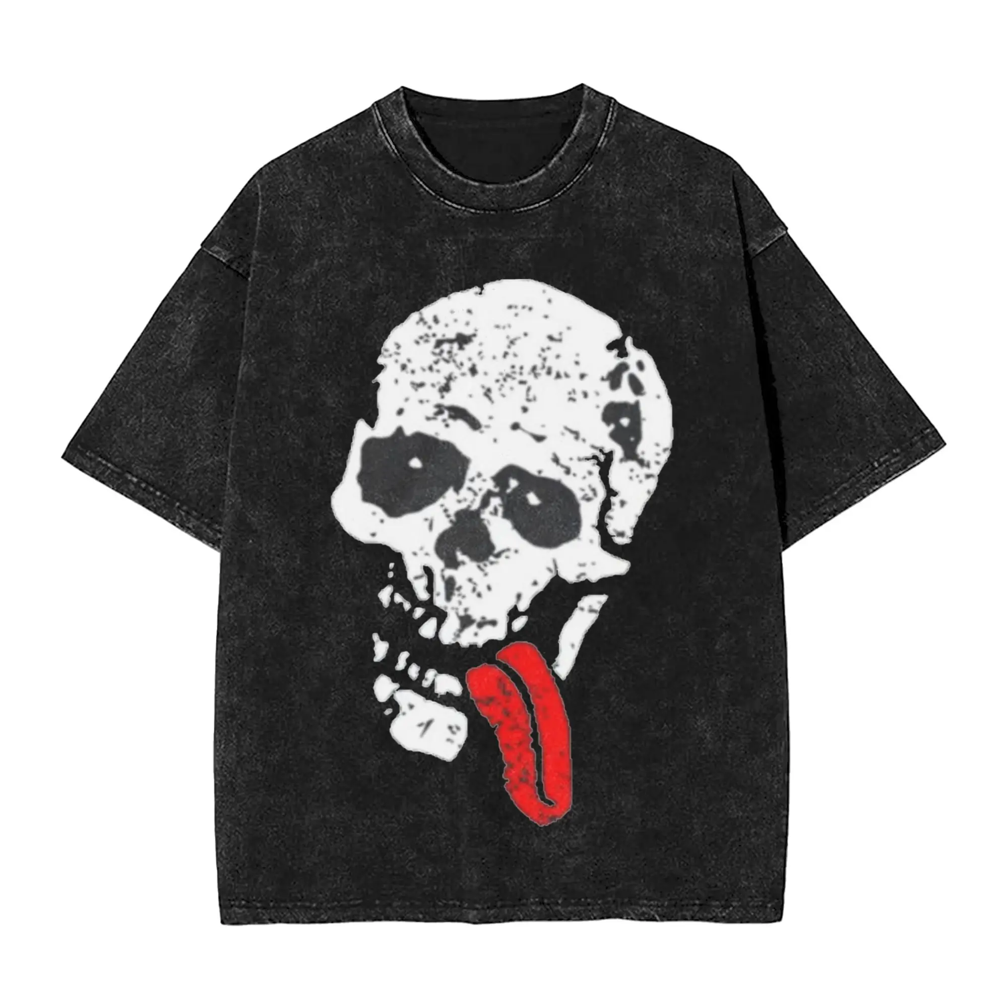 Vintage Jesse Pinkman Skull T-Shirt Men Round Neck Cotton Washed T Shirt Breaking Bad Short Sleeve Tees Graphic Clothing