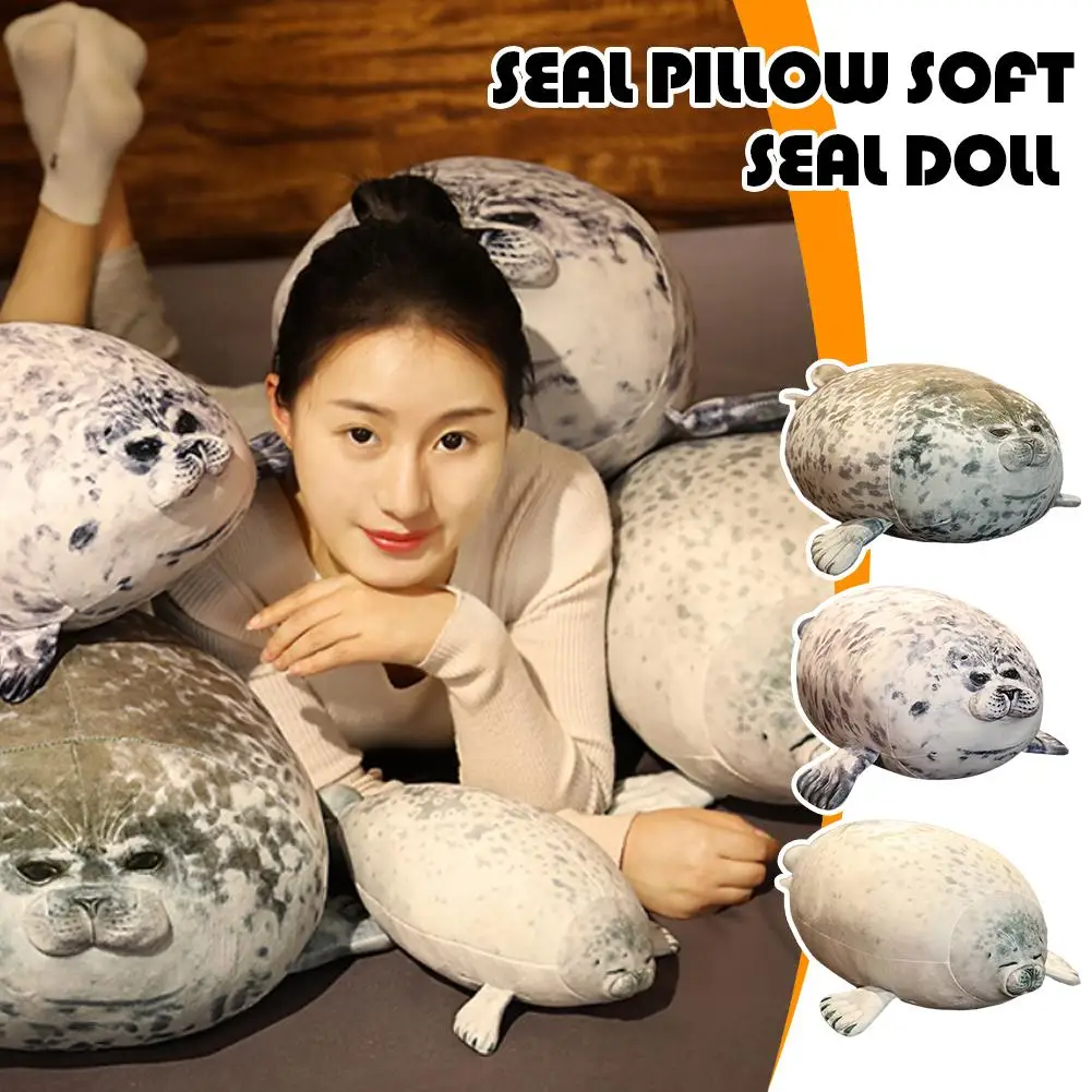 Bonito leão marinho pelúcia lance travesseiro macio recheado selo brinquedo design da vida real para festa de inauguração novidade presente