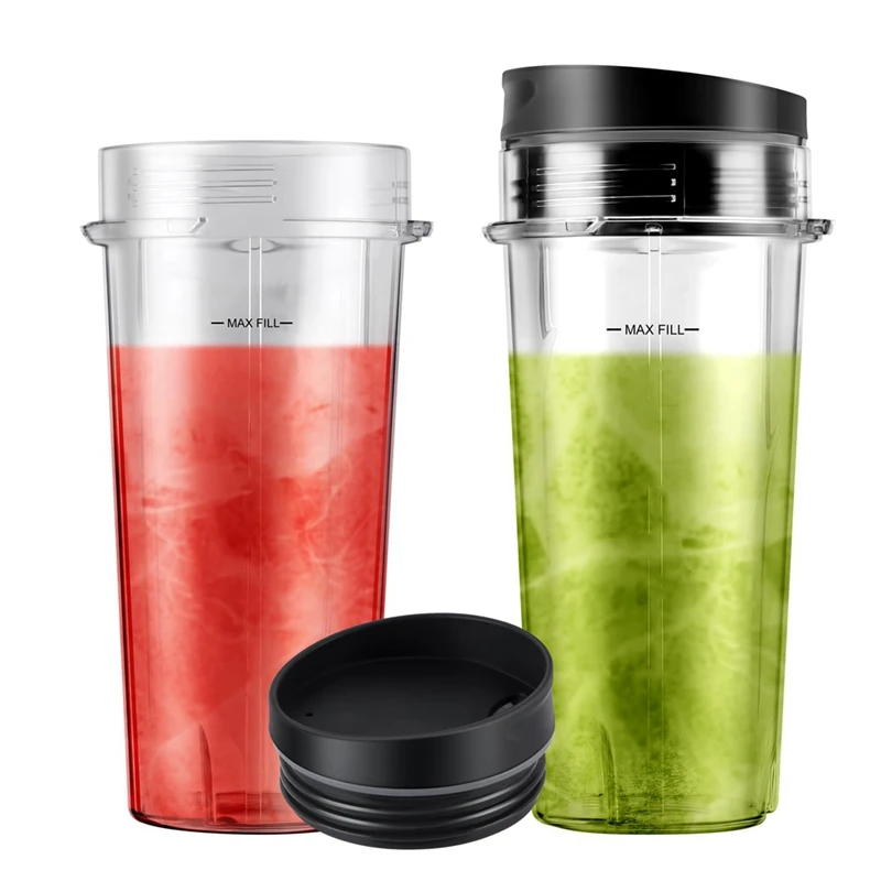 2-Pack 16Oz Blender Replacement Cups With Sip Lids, Compatible For Nutri Ninja Blender BL770 BL780 BL660